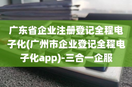 广东省企业注册登记全程电子化(广州市企业登记全程电子化app)-三合一企服