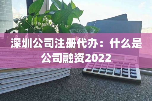 深圳公司注册代办：什么是公司融资2022