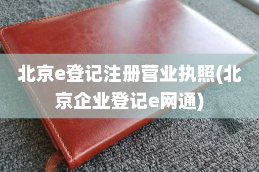 北京e登记注册营业执照(北京企业登记e网通)