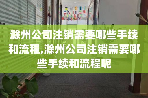 滁州公司注销需要哪些手续和流程,滁州公司注销需要哪些手续和流程呢
