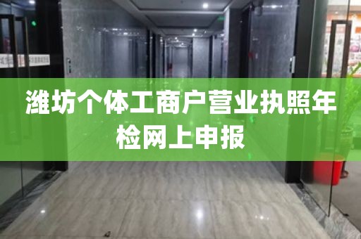 潍坊个体工商户营业执照年检网上申报